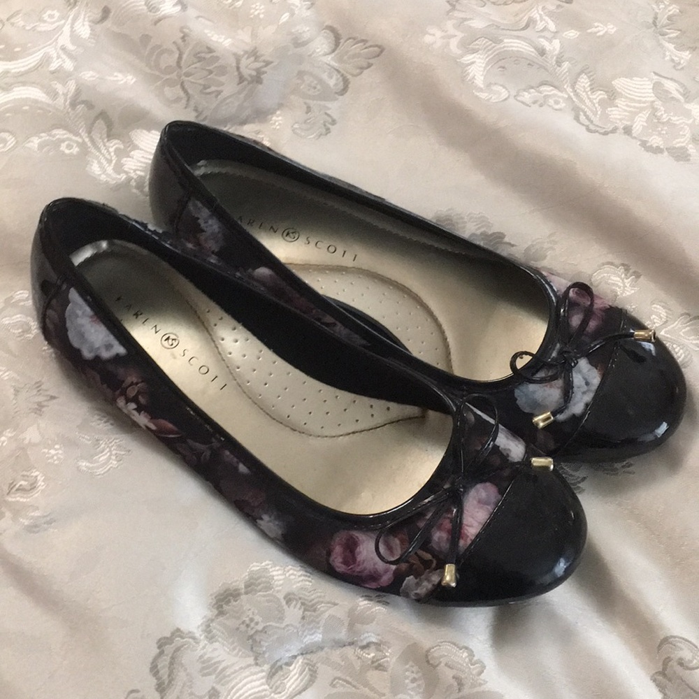 Karen Scott Black Pink Purple Floral Flats 11